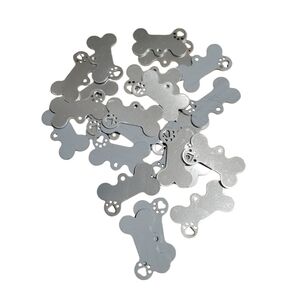 24pc Dog Bone Tag Stamping Blanks with Paw Cut Out 1"x1-3/4" Aluminum  14 Gauge
